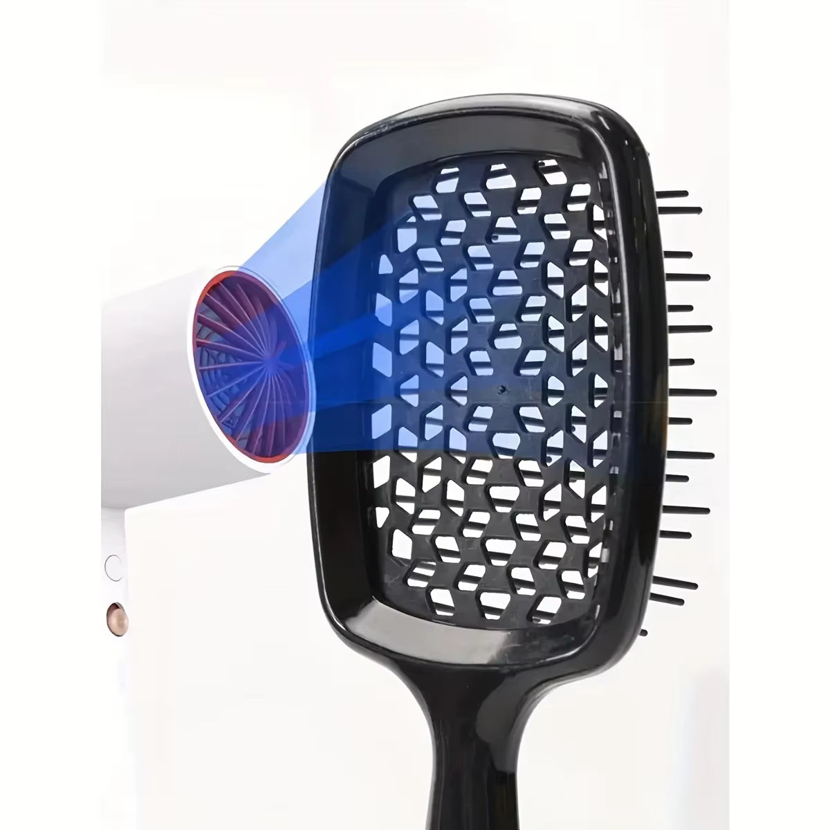 Hair Styling Kit for All Hair Types - 7Pcs Set with Detangler Brush Bristle & Double-Sided Edge Brushes Scalp Massager Salon