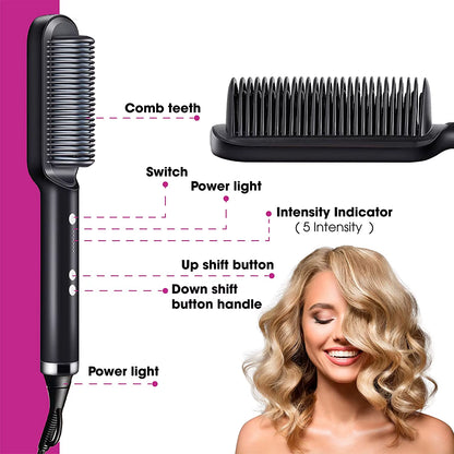 Hair Straightener Professional Quick Heated Electric Hot Comb Hair Straightener Personal Care Multifunctional Hairstyle Brush